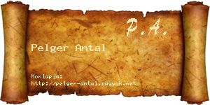 Pelger Antal névjegykártya